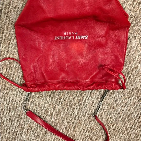 Saint Laurent Red Backpack with Minimalist Design Saint Laurent 2020s Red Leopard Canvas Backpack main image 2